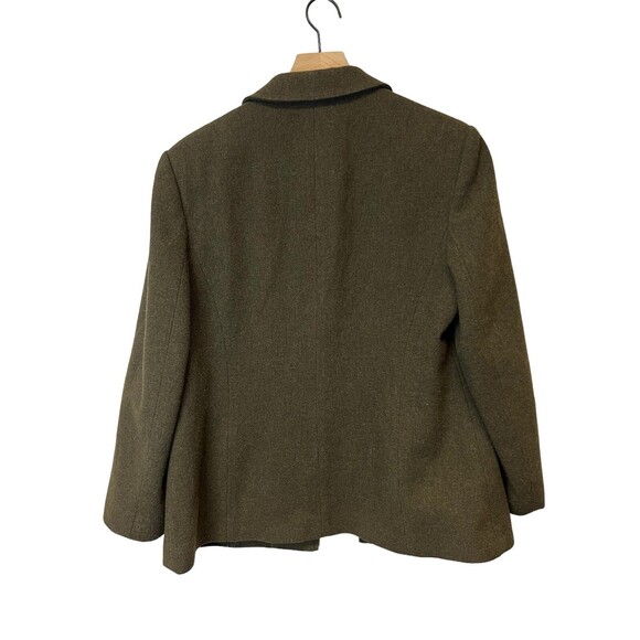 Land’s End Women’s Short Zip Collared Jacket Olive Green Wool Blend Size 12 - Picture 7 of 15